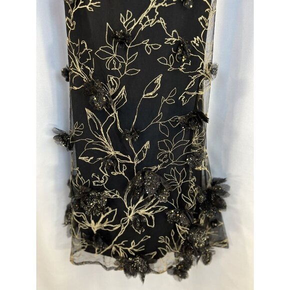 NEW Marchesa Notte Black Off-The-Shoulder Embroidered Gown $995 - Picture 5 of 14